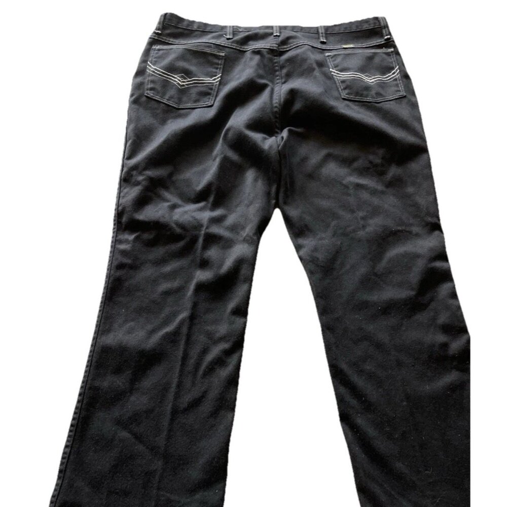 Vintage Maverick Mens Black Embroidered Jeans Mens Sz 42 Made USA Baggy Pants - Picture 9 of 16